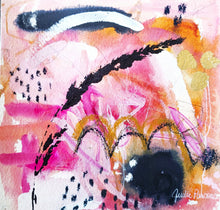 Load image into Gallery viewer, Hope &amp; Peace Collection, 6x6 inches, no. 3 Pink &amp; Gold Leaf, Original Painting