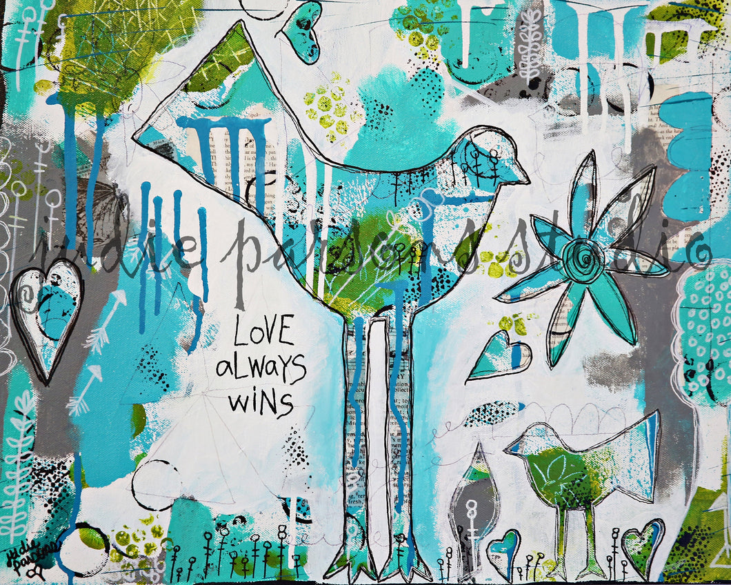 Love Always Wins- 20x16 Original Painting on gallery wrapped canvas